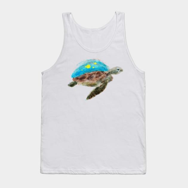 Turtle Watercolor Tank Top by 1000Words-Emily